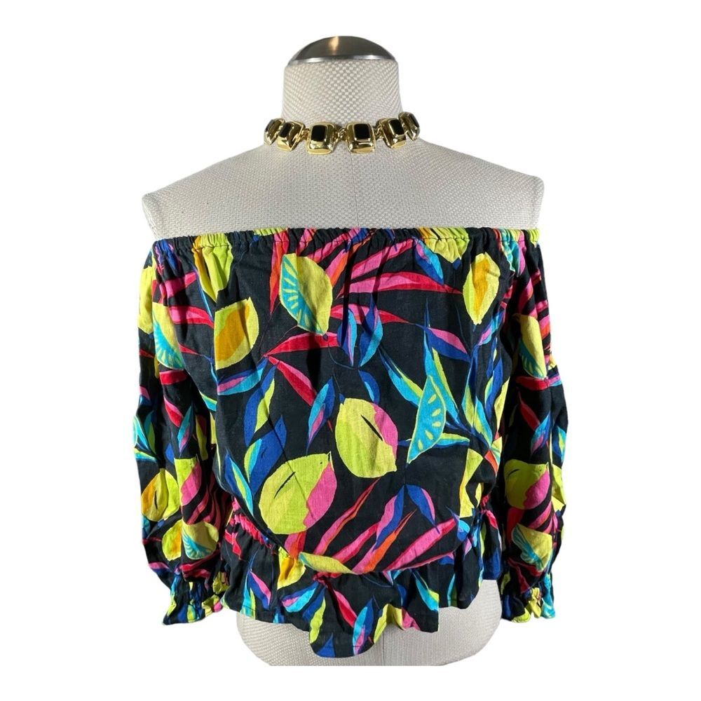 Tabitha Brown/Target Linen Blend Women's Lemon Print Novelty Top X-Small Resort